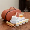 Juego de Té Kung Fu de Jade para Viaje Cerámica Tazón con Tapa Taza de Té Recuerdo Regalo Pequeño Práctico Logo Personalizado
