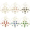 Set de Pendientes, Collar y Pulsera con Piedras de Cristal en Forma de Corazón, Estilo Nuevo Europeo y Americano, con Cadena de Acero Inoxidable Chapada en Oro de 18 Quilates