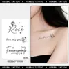 Lindos Adesivos de Tatuagem de Ervas Inglesas para Mulheres, À Prova d'Água, Duradouros, de Alta Qualidade, Juice, Simples, Inspiradores, Estilo Europeu e Americano, Não Refletivos
