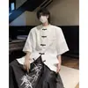 Nueva Camisa de Botones Estilo Chino Estilo Nacional Manga Corta para Hombre 2025 Verano Nuevo Diseño Tendencia Nacional Holgada Chaqueta Traje Zhongshan
