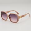 Nuevas Gafas de Sol de Moda con Patilla de Letra Hueca de Montura Grande Poligonal, Degradadas, de Caja, Retro, de Alta Gama, con Protección Solar