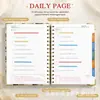 Agenda A5 con espiral, de página diaria, para oficina, con atractivo diseño floral, para Amazon transfronterizo, en inglés
