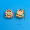 Guochao Shajin Conejo Ye Agujero Pasante Cuenta León Borla Colgante Agujero Pasante Dios de la Riqueza Joyería Tejida a Mano DIY Accesorios