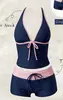 Traje de baño de dos piezas para mujer, estilo bikini, con lunares multicolores y amarre, sexy, de venta caliente en Europa y América, transfronterizo, 2027