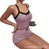 Conjunto de Casa para Mujer Transfronterizo para Primavera y Verano, Top Camisola con Lazo y Shorts Conjunto de Dos Piezas para Dormir, Se Puede Usar Afuera, Estilo Delgado para Invierno