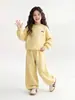 Conjunto deportivo para niñas, nueva colección primavera/otoño 2026, elegante conjunto de otoño estilo coreano para niñas pequeñas, conjunto de dos piezas de sudadera para niños