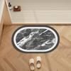 Alfombra de piso ovalada, semicircular, de mármol, simple, de dibujos animados, de tela tecnológica, de goma, de tierra de diatomeas, para baño, absorbente, de secado rápido
