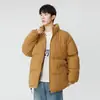 Chamarraacolchada de algodón de color liso para otoño e invierno, marca de moda Camel HJCAMEL, chaqueta gruesa y cálida de pana para pareja