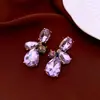 Pendientes de Plata Estilo Vintage con Colgantes de Lágrima Tachonados de Diamantes, Lujo Ligero y Sensación de Alta Gama, Exquisito Diseño de Clavo, Joyería para Orejas de Nicho