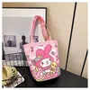 Ilustração Fofa Filhote Tipo Balde Bolsa de Ombro Bolsa de Lona Estilo Coreano Coração de Menina Bolsa de Mamãe Bolsa de Almoço Trabalho Pequena Bolsa
