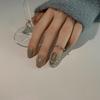 Anillo Minimalista Uilz con Diseño de Diamante de Nicho Ajustable para la Punta del Dedo para Mujeres, Estilo Genial con Circonita Micro, Incrustación de Circonita Popular en Internet