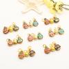 Colgante de esmalte al óleo de gota de arena dorada de alto color, bestia dorada tragada, un colgante, accesorios para collar de cuerda tejida a mano DIY