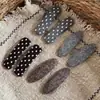 Pinzas para el pelo ovaladas rectangulares lindas de lunares para otoño e invierno, un estilo de nicho y dulce para el flequillo, el cabello lateral y el flequillo