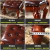 Taburete Pequeño Estilo Americano, Taburete Bajo, Otomana para Mesa de Café de Sala de Estar, Taburete Cuadrado de Cuero, Taburete Bajo de Madera Maciza para Cambiar Zapatos, Banco Pequeño Estilo Europeo para el Hogar