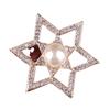 Lanhao Moda Coreana Versátil Atmosférica Broche de Estrela de Seis Pontos Totalmente Cravejado com Pérolas Alfinete de Broche Acessórios para Roupas Femininas
