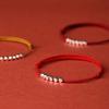 Cuerda roja de año de nacimiento para hombres y mujeres con pulsera de plata S925 plata rota cuerda roja tejida a mano simple para combinar con todo