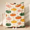Manta Polar de Franela con Estampado de Calabaza Hoja de Arce Acción de Gracias Otoñal Festival de la Cosecha Calabaza de Dibujos Animados Manta para Siesta Personalizada