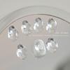Glaciar Blanco Caramelo Roca Diamante accesorios para uñas fondo puntiagudo diamante de forma especial fondo transparente ángulo recto largo amor desnudo accesorios para uñas de diamante al por mayor