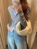 Cárdigan de punto con solapa de moda coreana para otoño e invierno, diseño versátil, adelgazante, simple, de manga larga, top elástico