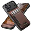 Adecuado para Apple 18Promax Banda Elástica Soporte para Tarjetas Funda de Teléfono Samsung S26Ultra Soporte Funda Protectora de Cuero