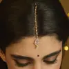 Nuevo producto transfronterizo: Tocado Tradicional Indio, Estilo Étnico Europeo y Americano, Cadena para el Cabello con Colgante de Frente de Pedrería Forma de Gota de Agua