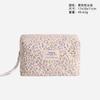 Bolsa de Maquillaje Acolchada Estilo Coreano Ins Girly Flor de Cerezo, Gran Capacidad para Brochas de Maquillaje, Neceser Portátil de Viaje
