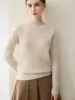 Estilo elegante y sofisticado, cuello semi-alto, suéter 100% cachemir para mujer, con tejido de siete agujas, engrosado para mayor calidez, con una textura suave y cómoda, perfecto como capa base
