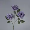 Flor Artificial Rosa para Casamento 3 Cabeças Rosa Diamante Flor para Guia de Caminho de Casamento Decoração de Parede de Flores Arranjo de Flores de Seda Flor de Plástico Lote