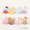 Gatinho Criativo de Óculos Acessórios de Resina Xadrez Desenho Animado Handmade Joias DIY Grampo de Cabelo Infantil Material para Sapato