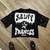 Camiseta de Manga Corta para Hombre, Estilo Retro Americano, Moderna, Ins, Cuello Redondo, Estampado Digital, Verano, Única, de Nicho, Holgada, Nuevo Estilo Europeo y Americano