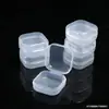 Caja de Almacenamiento de Plástico Transparente Cuadrada Alta para Joyería, Cuentas, Accesorios, Equipo de Pesca, Tapones para los Oídos, Caja Cuadrada Pequeña