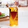 Aceitera de vidrio de borosilicato 2 en 1 para cocina, con doble boca sellada, para salsa y vinagre.