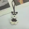 Schnauzer Perro Cuero Regalo Collar Personalizado Cachorro Creativo Llavero para Coche Colgante para Bolso Al por Mayor