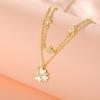 Collar de Plata de Ley 925 Margarita Pequeña Diseño de Nicho para Mujer Cadena para Clavícula de Lujo de Entrada Colgante de Flor Fritillaria Blanca Ins