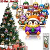16 Peças Pingente de Lanyard de Madeira de Pinguim Estilo Alegre Moderno 2D Plano Fácil de Pendurar Suprimentos de Natal Decoração de Casa