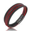 2023 nuevo brazalete de cuero para hombre de moda transfronteriza vintage tejido a mano cuerda de cuero brazalete con hebilla magnética ventas directas de fábrica