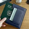 Versão Coreana Porta-Passaporte de PU Coreano com Múltiplos Compartimentos para Cartão, Porta-Documentos de Viagem e Bilhetes, Capa de Passaporte, Porta-Cartão com Logo Impresso
