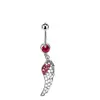 Nuevos Piercings para Ombligo Serie Rosa de Amazon Venta al Mayoreo Europeo y Americano de Venta Caliente Mariposa Zircón Colgante Anillo para Ombligo Joyería Piercing