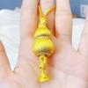 Colgante de Calabaza Filigrana de Diamante Oro Arena Antiguo Vietnamita para Mujer Cadena de Lana de Lujo Ligero para Combinar con Todo Collar de Guanyin