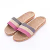 Verano 2019 Cuatro Estaciones Chanclas de una tira Sub-hierba Suela Plana Hogar Interior Al por Mayor Chanclas de Algodón y Lino de Mujer Lino Interior Invierno