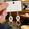 Elegantes Pendientes de Aro Transparentes de Colores Entrelazados con Ganchos para Orejas, Modernos Pendientes Largos de Borla Espiral Doble Retorcida