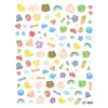 Nuevos en Stock Venta al por Mayor Pegatinas para Uñas Serie 3D en Relieve Ins Lindos Dibujos Animados Adhesivas Calcomanías para Uñas Graffiti