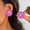 Aretes de Flores de Pétalos de Resina Coloridos Dulces y Frescos Transfronterizos de Amazon, Elegantes Aretes de Flores de Dopamina