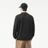 Camiseta de manga comprida pesada para homens, marca moderna nova primavera/outono 2026, camiseta básica casual solta de gola redonda, moletom moderno