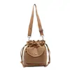 Nova Bolsa Balde de Lona Estilo Coreano 2025 Cor Sólida Elegante para Mulheres, Bolsa Transversal Simples Versátil para o Dia a Dia