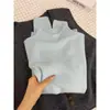 Gola pequena alta, blusa base de malha macia e aconchegante de manga longa para mulheres, suéter de inverno com forro de fleece, top simples de outono para usar em camadas