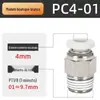 Conector Rápido de Tubo de Ar Plug Rápido Pneumático PC8-02 6-01 10-03 12-04 Rosca Externa Passante M5