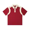 Camisa Polo Casual Suelta de Moda con Bloques de Color, Mangas Cortas y Cuello Campana, Versátil para Hombres y Mujeres, Adecuada para Ropa de Grupo, Moderna