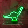 Decoración de dinosaurio de separación transfronteriza luz de neón luz de neón de dinosaurio led decoración de habitación ins luz nocturna