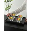 Cuenco de Fruta de Cristal con Pie Alto Cuenco de Fruta de Alta Apariencia Plato para la Hora del Té Plato de Postre Cuenco para Sopa Dulce Cuenco para Postre Plato Creativo